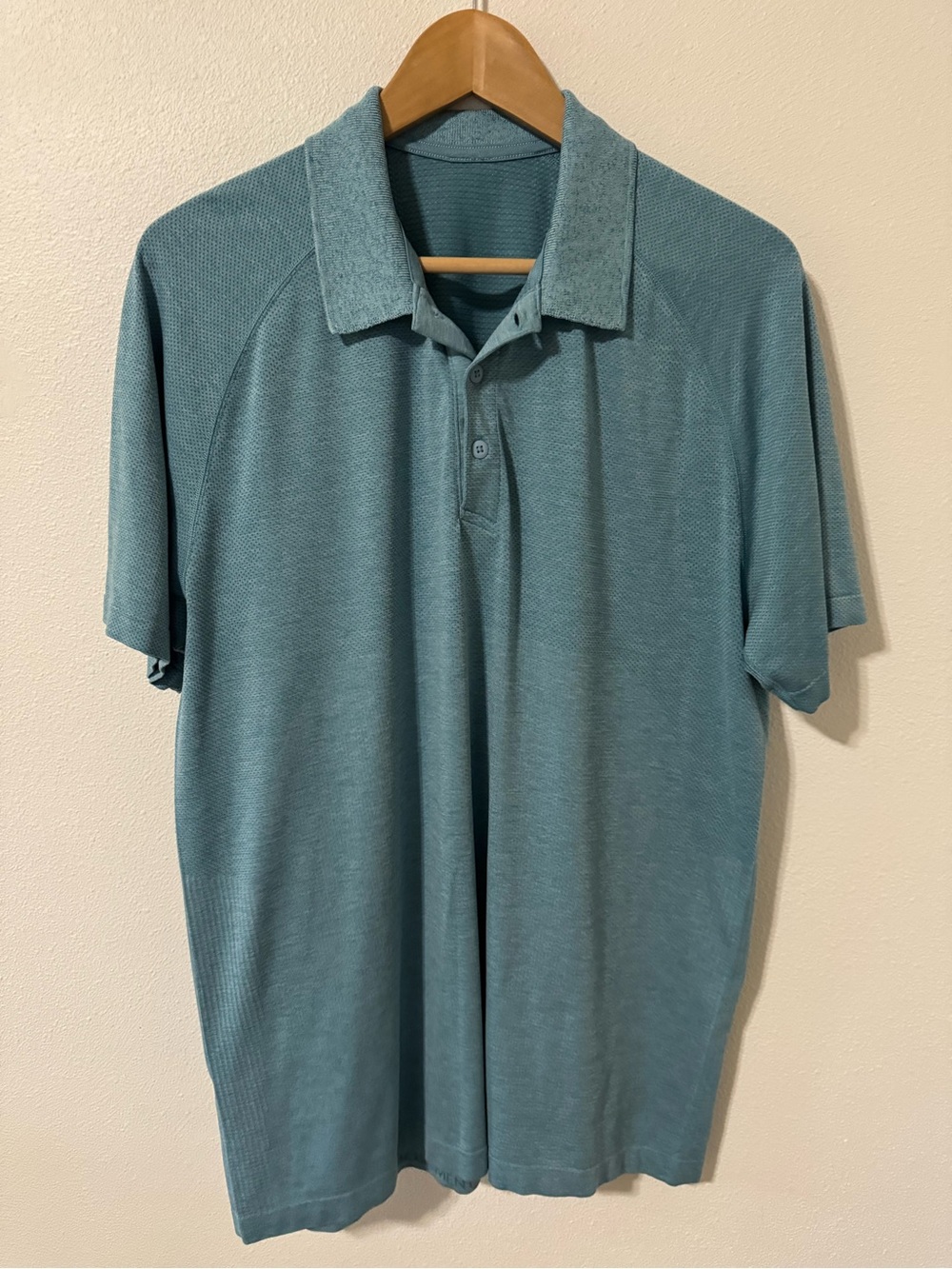 Lululemon Metal Vent Tech Polo Light Turquoise Short Sleeve Preppy Athleisure-XL